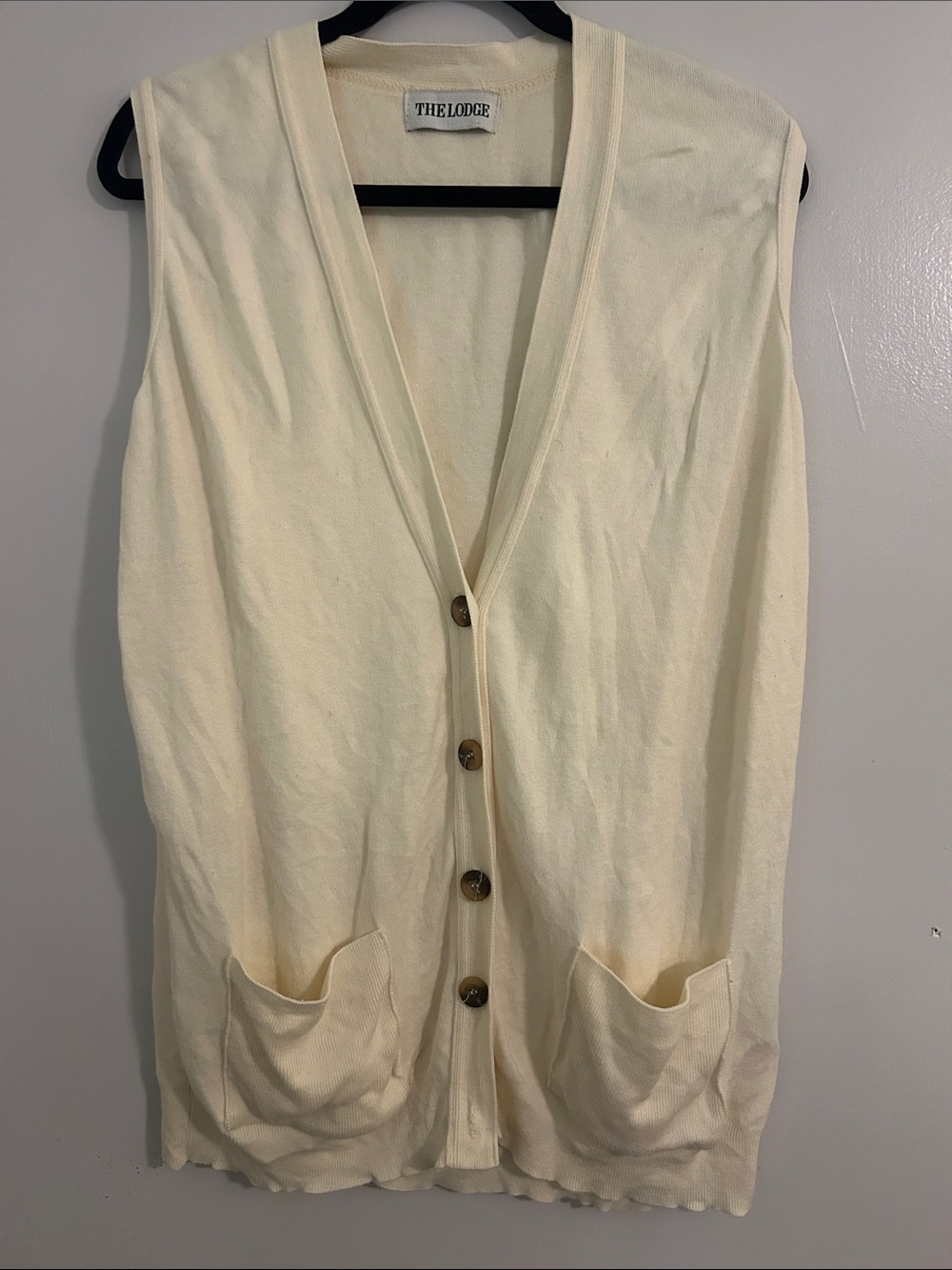 The Lodge Cream Button-Front Sweater Vest